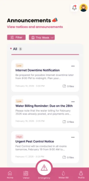 Announcements UI